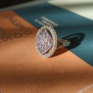 Vintage Deco Powder Blue Sterling Silver Ring sz 7